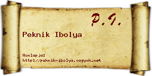Peknik Ibolya névjegykártya